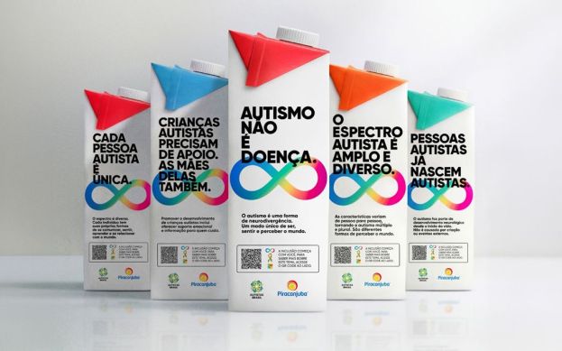 Piracanjuba estampa mensagens sobre autismo em embalagens de leite UHT