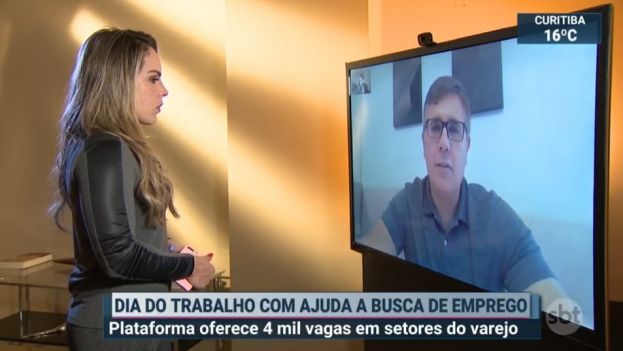 Professor Carlos Eduardo Santos fala sobre o aplicativo Vagas no Varejo no Jornal do SBT
